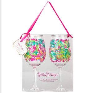 Lilly Pulitzer Spot Ya Set of 2 Wine Glasses